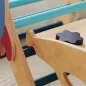 8 en 1 Triángulo de Escalada Montessori de Madera Tema de Cohetes con Arco y Rampa para Niños de 18-48 Meses Azul