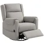 Sillón Relax Reclinable Eléctrico Giratorio y Basculante con Reposapiés Ajustable Mando a Distancia Gris Claro