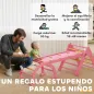 7 en 1 Triángulo de Escalada Montessori de Madera Plegable con Arco y Rampa para Niños de 18-48 Meses 188x70 cm Rosa