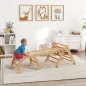 7 en 1 Triángulo de Escalada Montessori de Madera Plegable con Arco y Rampa para Niños 18-48 Meses 188x70 cm Natural