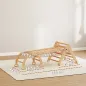 7 en 1 Triángulo de Escalada Montessori de Madera Plegable con Arco y Rampa para Niños 18-48 Meses 188x70 cm Natural