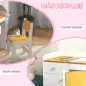 Escritorio para Niños con Silla Conjunto de Escritorio de 2 Piezas con Cajón y Armario Blanco y Natural