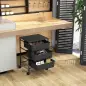 Carrito Auxiliar con Ruedas con 3 Cestas para Almacenamiento y Marco de Acero para Cocina Baño 40,8x33,5x60,5 cm Negro