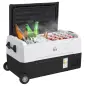 Nevera Compresor 30,5L -20℃-20℃ 12 / 24V DC y 100-240V CA con 2 Ruedas y Compartimento Congelador 72,6x39x37,3 cm Negro