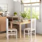 Juego de 2 Sillas de Comedor y Cocina con Respaldo de Listones Estructura de Madera de Pino 38,5x47,5x99 cm Blanco