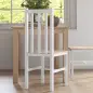 Juego de 2 Sillas de Comedor y Cocina con Respaldo de Listones Estructura de Madera de Pino 38,5x47,5x99 cm Blanco