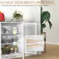 Aparador para Comedor Mueble Auxiliar con Puertas de Rejilla Metálica y Estantes Ajustable 80x37x92 cm Blanco