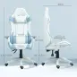 Silla Gamer con Cojín Lumbar Reposabrazos Ajustable Reposacabezas Extraíble y Altura Ajustable 67x60x120-128 cm Azul