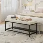 Banco Pie de Cama Tapizado en Terciopelo Diseño Capitoné Base de Metal para Dormitorio Entrada Salón Crema