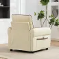 Butaca de Salón Tapizada en Cuero Sintético Sillón Relax con Reposabrazos Acolchado Grueso para Dormitorio Beige
