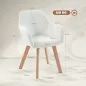 Juego de 2 Sillas de Comedor Modernas Tapizadas en Terciopelo con Patas de Madera para Salón 54x57x80 cm Crema