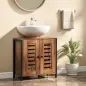 Mueble Bajo Lavabo Industrial 2 Puertas de Lamas con Cierre Magnético Estante Ajustable 60x30x60 cm Marrón Rústico