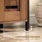 Mueble Bajo Lavabo Industrial 2 Puertas de Lamas con Cierre Magnético Estante Ajustable 60x30x60 cm Marrón Rústico