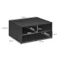 Mueble Impresora con 3 Compartimentos Estilo Moderno para Dormitorio Oficina Salón 47x40x22,5 cm Negro
