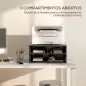 Mueble Impresora con 3 Compartimentos Estilo Moderno para Dormitorio Oficina Salón 47x40x22,5 cm Negro