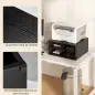 Mueble Impresora con 3 Compartimentos Estilo Moderno para Dormitorio Oficina Salón 47x40x22,5 cm Negro