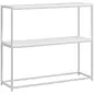 Mesa de Entrada con Estante Abierto y Estructura de Acero Antivuelco para Salón Pasillo 100x30x87 cm Blanco