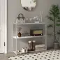 Mesa de Entrada con Estante Abierto y Estructura de Acero Antivuelco para Salón Pasillo 100x30x87 cm Blanco
