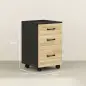 Cajonera de Oficina Mueble Archivador con Ruedas y Cajones y Barra Colgante para Archivos 40x42x65 cm Roble y Negro
