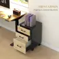 Cajonera de Oficina Mueble Archivador con Ruedas y Cajones y Barra Colgante para Archivos 40x42x65 cm Roble y Negro