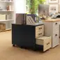 Cajonera de Oficina Mueble Archivador con Ruedas y Cajones y Barra Colgante para Archivos 40x42x65 cm Roble y Negro
