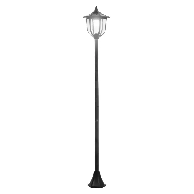Lámpara Solar de Jardín Farola con 6 Luces LED con Batería Recargable Solar con Autonomía de 6-8 Horas Ø26,5x177cm Negro