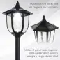 Lámpara Solar de Jardín Farola con 6 Luces LED con Batería Recargable Solar con Autonomía de 6-8 Horas Ø26,5x177cm Negro