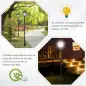 Lámpara Solar de Jardín Farola con 6 Luces LED con Batería Recargable Solar con Autonomía de 6-8 Horas Ø26,5x177cm Negro