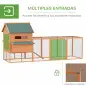 Gallinero de Exterior de Madera para 8-10 Gallinas con 2 Nidos Bandeja Extraíble y Rampa 347x160x150 cm Madera natural