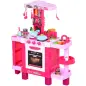 Cocina de Juguete para Niños Mayores de 3 Años con 38 Accesorios Luz Sonido Juegos de Rol Temprano Educativo 78x29x87 cm Rosa