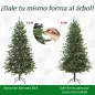 Árbol de Navidad Ø75x150 cm Artificial con 440 Ramas PE Tridente y PVC Individual y Base Plegable Árbol Navideño Decorativo Exte