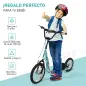 Scooter Patinete para Niños Mayores de 5 Años con 2 Neumáticos de Caucho Inflable con Doble Freno Manillar Ajustable en Altura S