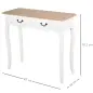 Mesa de Consola con 2 Cajones Diseño de Retro para Entrada Pasillo Sala de Estar Dormitorio Pino 87x34x78,5 cm Blanco