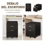 Archivador Móvil para Archivos A4 con Ruedas Gabinete de Archivos Suspendidos 2 Cajones Cerradura 40x45x55,6 cm wengué