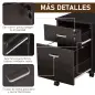Archivador Móvil para Archivos A4 con Ruedas Gabinete de Archivos Suspendidos 2 Cajones Cerradura 40x45x55,6 cm wengué