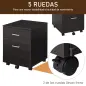 Archivador Móvil para Archivos A4 con Ruedas Gabinete de Archivos Suspendidos 2 Cajones Cerradura 40x45x55,6 cm wengué