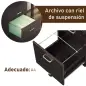 Archivador Móvil para Archivos A4 con Ruedas Gabinete de Archivos Suspendidos 2 Cajones Cerradura 40x45x55,6 cm wengué