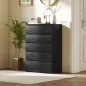 Cómoda para Dormitorio de 5 Cajones Cajonera para Salón Oficina Estilo Moderno 77x40x111,5 cm Negro Veteado