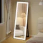 Espejo de Pie Cuerpo Entero con Luces 165x60 cm de Pie o de Pared 3 Temperaturas de Color Ajustables Blanco y Negro