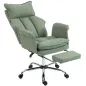 Silla de Escritorio con Reposapiés Respaldo Reclinable Alto Acolchado Grueso Tapizada en Cuero Sintético Ruedas Verde Silla de Escritorio con Reposapiés Respaldo Reclinable Alto Acolchado Grueso Tapizada en Cuero Sintético Ruedas Verde