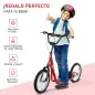 Patinete para Niños +5 Años, Patinete Infantil de 2 Ruedas, con Manillar Ajustable en Altura, 2 Neumáticos de Caucho Inflable, D