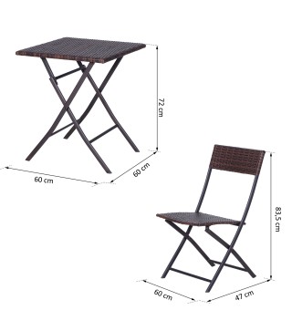 Conjunto de 3 Piezas de Ratán