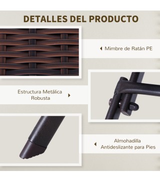 Conjunto de 3 Piezas de Ratán