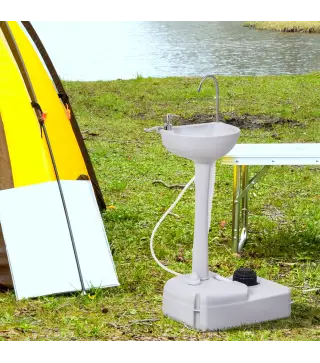 Lavamanos Portátil Estación de Lavado para Actividades al Aire Libre y Camping con Tanque de Agua de 17L Dispensador de Jabón To