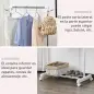 Estante de Ropa Perchero Estándar de Barra Altura Ajustable Portátil con Estante Inferior sobre Ruedas Tubería de Acero 68,5x42x