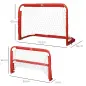 Mini Porterías de Fútbol Plegables Set de 2 Porterías de Exterior para Niños y Adultos 90x36x60 cm Rojo