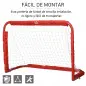 Mini Porterías de Fútbol Plegables Set de 2 Porterías de Exterior para Niños y Adultos 90x36x60 cm Rojo