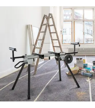 Soporte Universal para Sierra Ingletadora Plegable con Distancia de Trabajo Ajustable Fácil de Transportar y Almacenar 123,5-245