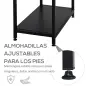 Mesa para Computadora Escritorio de Oficina Estudio con 3 Estantes Tabla Superior Patas con Almohadillas Ajustables Antideslizan