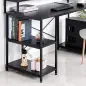 Mesa para Computadora Escritorio de Oficina Estudio con 3 Estantes Tabla Superior Patas con Almohadillas Ajustables Antideslizan